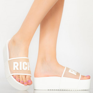Papuci dama Rich albi