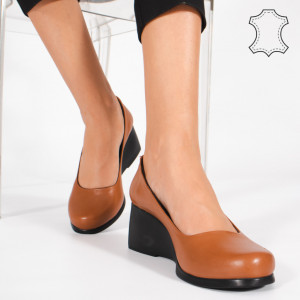 Platforme Piele Naturala NOVE Camel