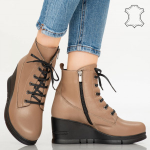 Botine piele naturala Idu maro