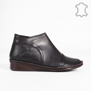 Ghete Piele Naturala LEV Negre