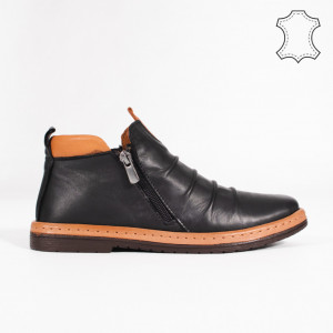 Ghete Piele Naturala ROVA Black