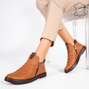 Ghete Piele Naturala ROVA Camel
