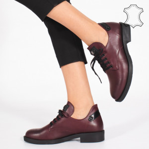 Pantofi Piele Naturala BRAN Bordo