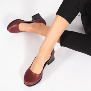 Pantofi Piele Naturala FELY Bordo