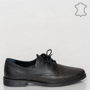 Pantofi piele naturala Pec negri