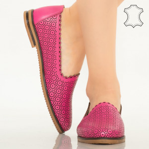 Pantofi piele naturala Timon fuchsia