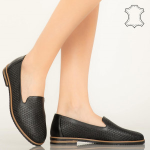 Pantofi piele naturala Velha negri