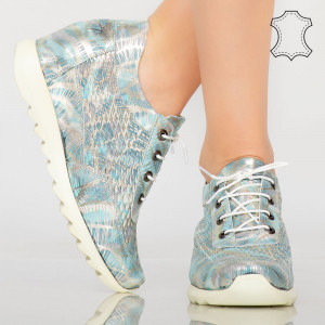 Platforme piele naturala Eni gri