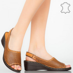 Platforme piele naturala Ron maro
