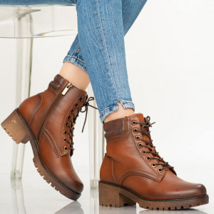 Botine imblanite Hum maro