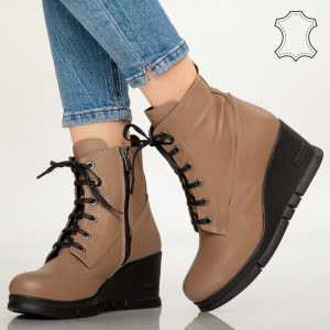 Botine piele naturala Idu maro
