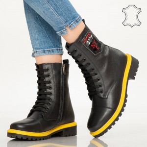 Ghete piele naturala Ror negre