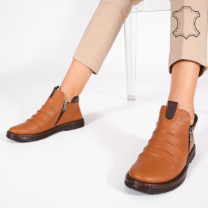 Ghete Piele Naturala ROVA Camel