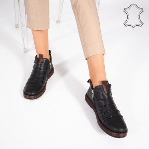 Ghete Piele Naturala ROVA Negre