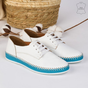 Pantofi Piele Naturala AKS Albi