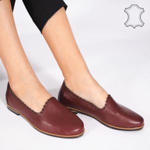 Pantofi Piele Naturala BUR Bordo