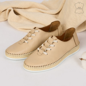 Pantofi Piele Naturala EXI Bej