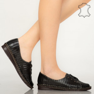 Pantofi piele naturala Irvi negri