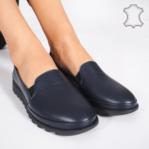Pantofi Piele Naturala MUDE Albastri