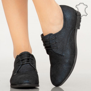 Pantofi piele naturala Pire albastri