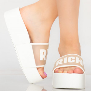 Papuci dama Rich albi