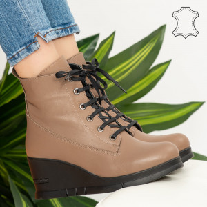 Botine piele naturala Idu maro