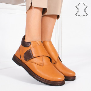 Ghete Piele Naturala DEY Camel