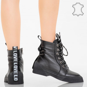 Ghete piele naturala Rey negre