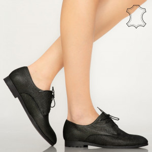 Pantofi piele naturala Loy negri