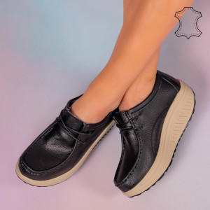 Pantofi piele naturala Maxo negri