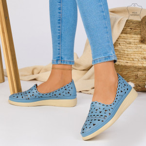 Pantofi Piele Naturala OME Albastri