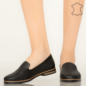 Pantofi piele naturala Velha negri