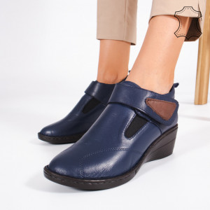 Platforme Piele Naturala LYD Albastre
