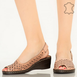 Sandale piele naturala Goy roz