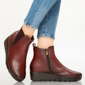 Botine imblanite Lofy bordo
