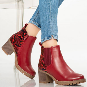 Botine imblanite Monu bordo