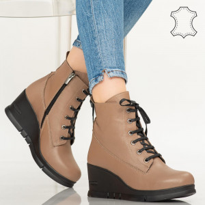 Botine piele naturala Idu maro