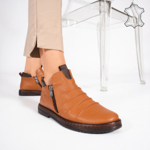 Ghete Piele Naturala ROVA Camel