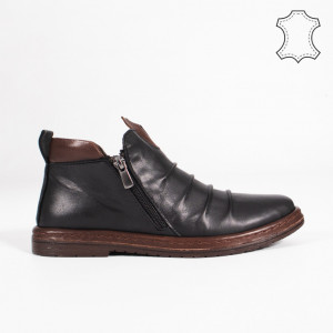 Ghete Piele Naturala ROVA Negre
