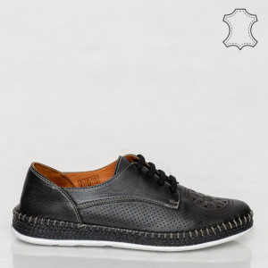 Pantofi piele naturala Alid negri