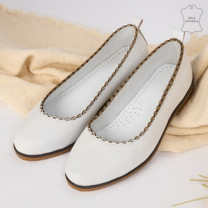 Pantofi Piele Naturala APS Albi