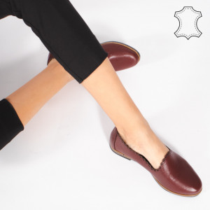 Pantofi Piele Naturala BUR Bordo
