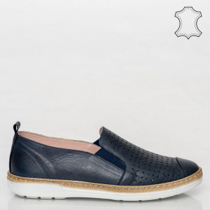 Pantofi piele naturala Erim bleumarin
