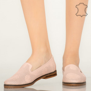 Pantofi piele naturala Guen roz