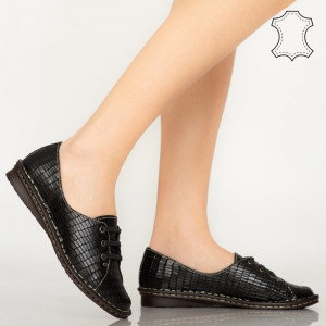 Pantofi piele naturala Irvi negri