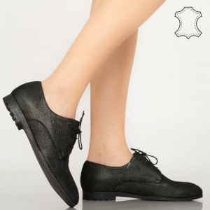 Pantofi piele naturala Loy negri