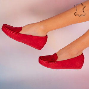 Pantofi piele naturala Mariu rosii