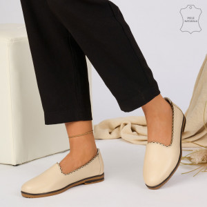 Pantofi Piele Naturala OPI Bej