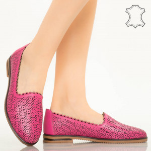 Pantofi piele naturala Timon fuchsia