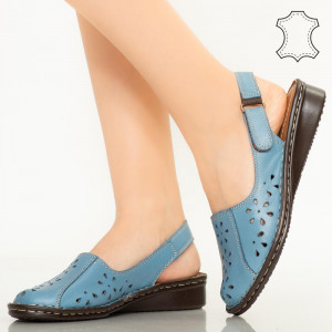 Sandale piele naturala Cest bleu